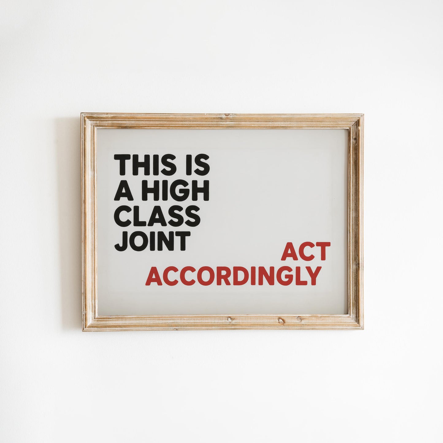 Funny Typography Poster – Minimal Wall Art | Red Black Poster, Bold Quote Art