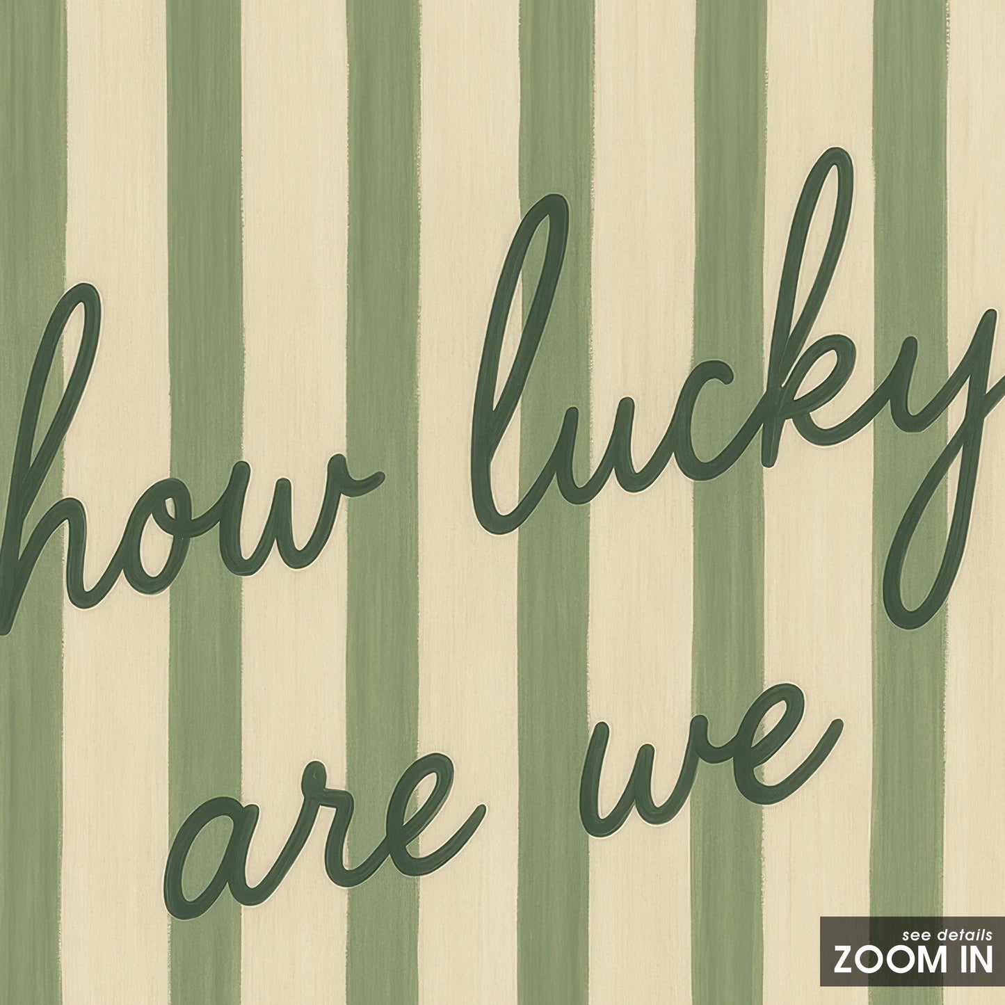 Romantic Quote Poster – Green Striped Print With Soft Vintage Wall Art