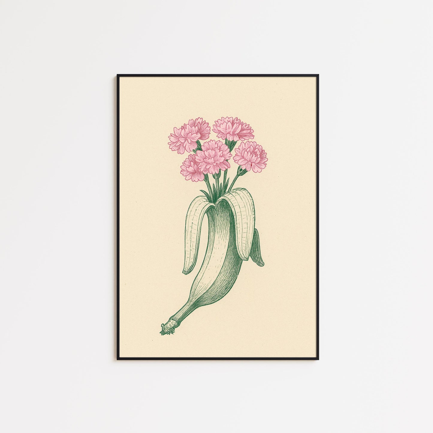 Banana Bloom Poster – Surreal Botanical Pop Art Print
