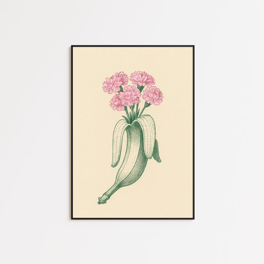 Banana Bloom Poster – Surreal Botanical Pop Art Print