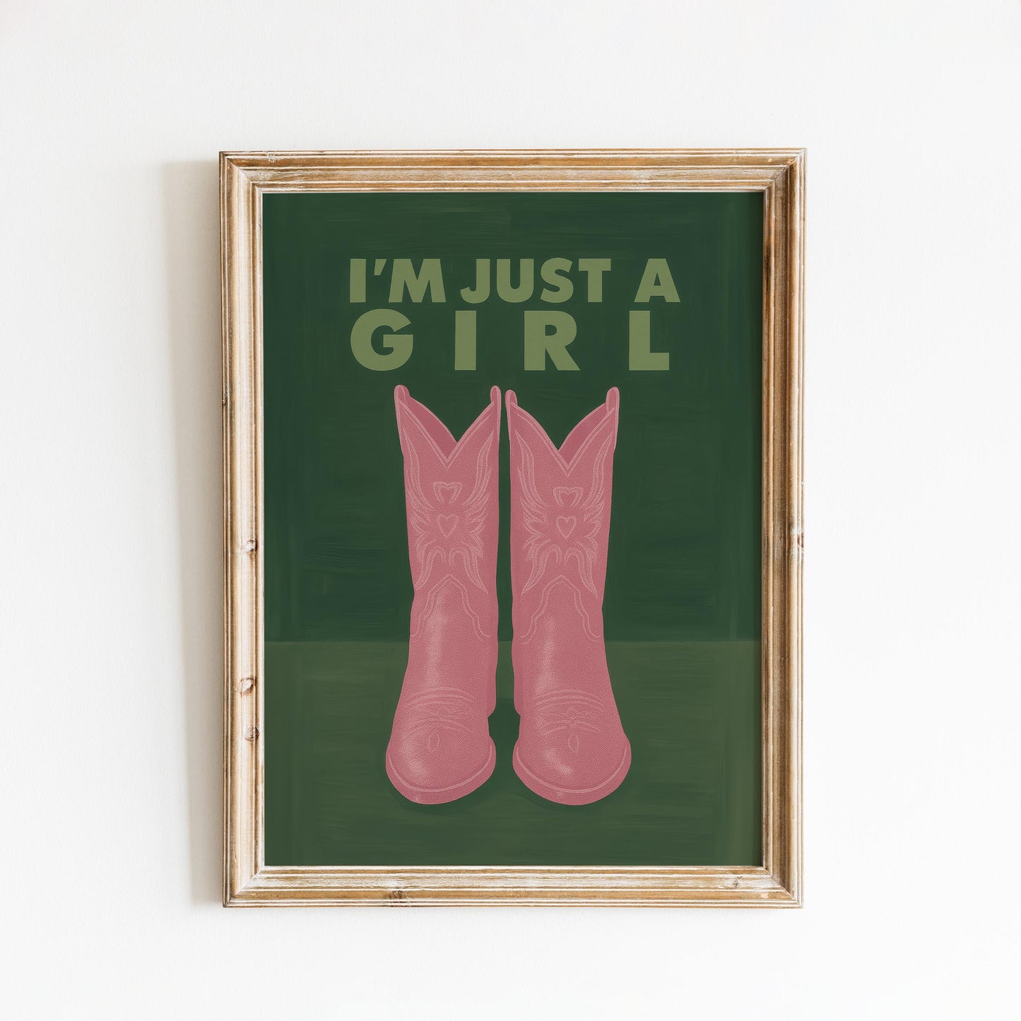 Cowgirl Boots Poster – Western Wall Art With Pink Feminist Country Girl Decor