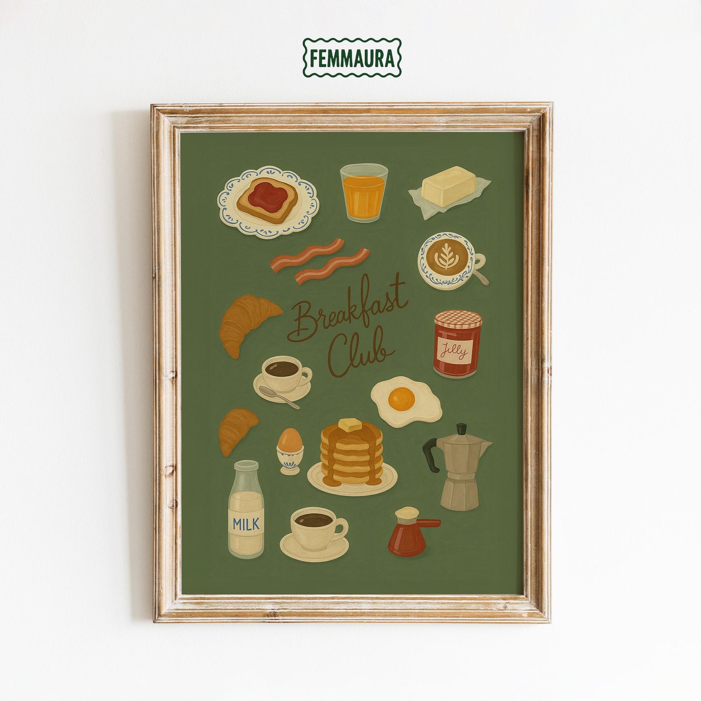 Cozy Kitchen Poster – Vintage Breakfast Wall Art With Pancakes & Coffee