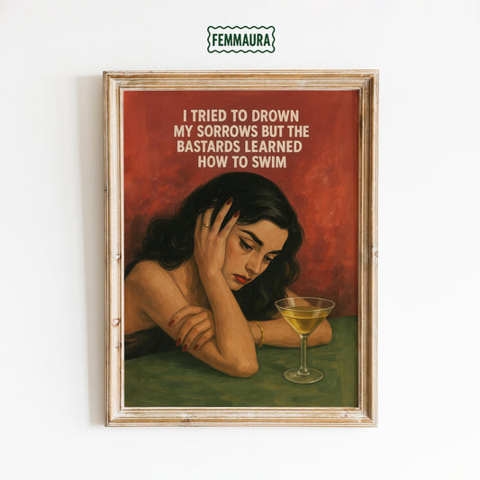 Dark Humor Poster – Retro Wall Art With Vintage Style Decor & Ironic Quote