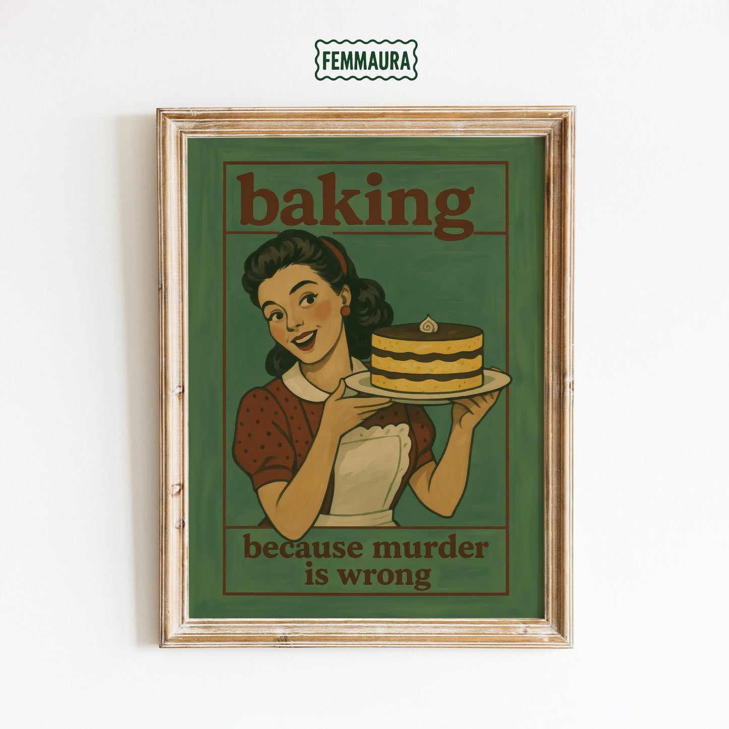 Retro Kitchen Poster – Dark Humor Art Baking Gift Idea With Vintage Style