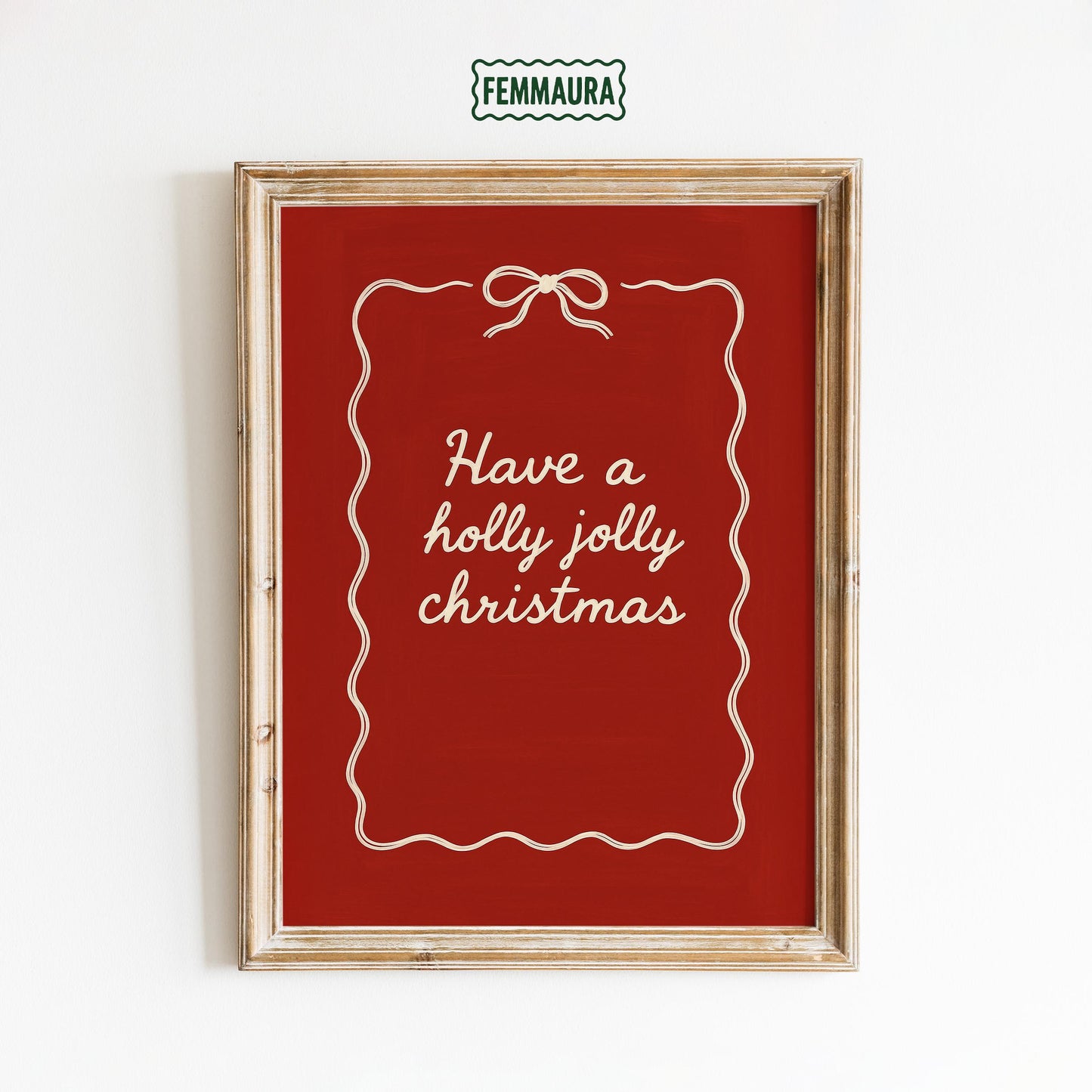 Christmas Holiday Poster – Retro Red Holiday Decor With Elegant Typography