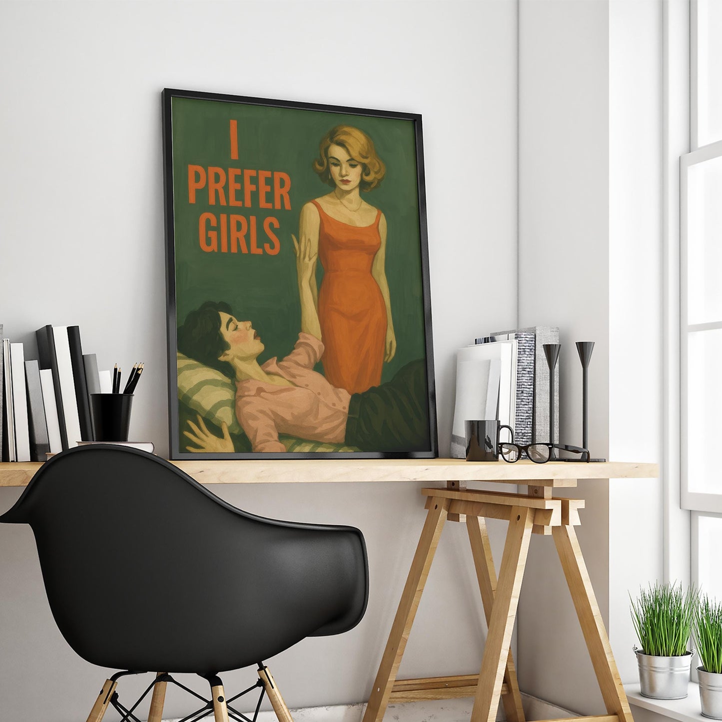 Queer Feminist Poster – Retro Pride Decor | Bold Woman Artwork Print