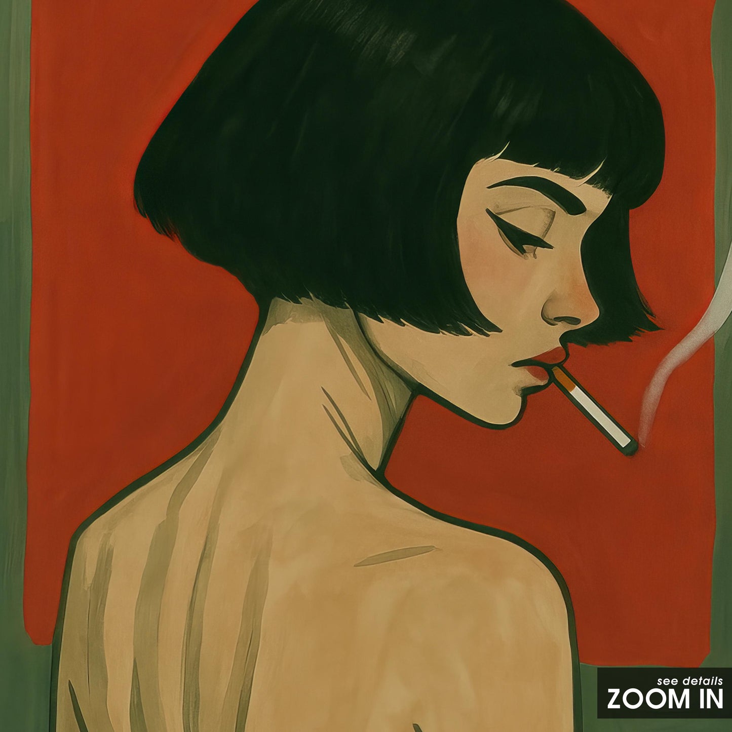 Moody Nude Woman Poster – Bold Retro Wall Art With Dark Feminine Energy