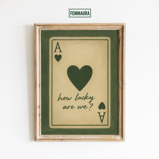 Ace of Hearts Poster – Vintage Playing Card With Romantic Wall Art & Poetic Design Print