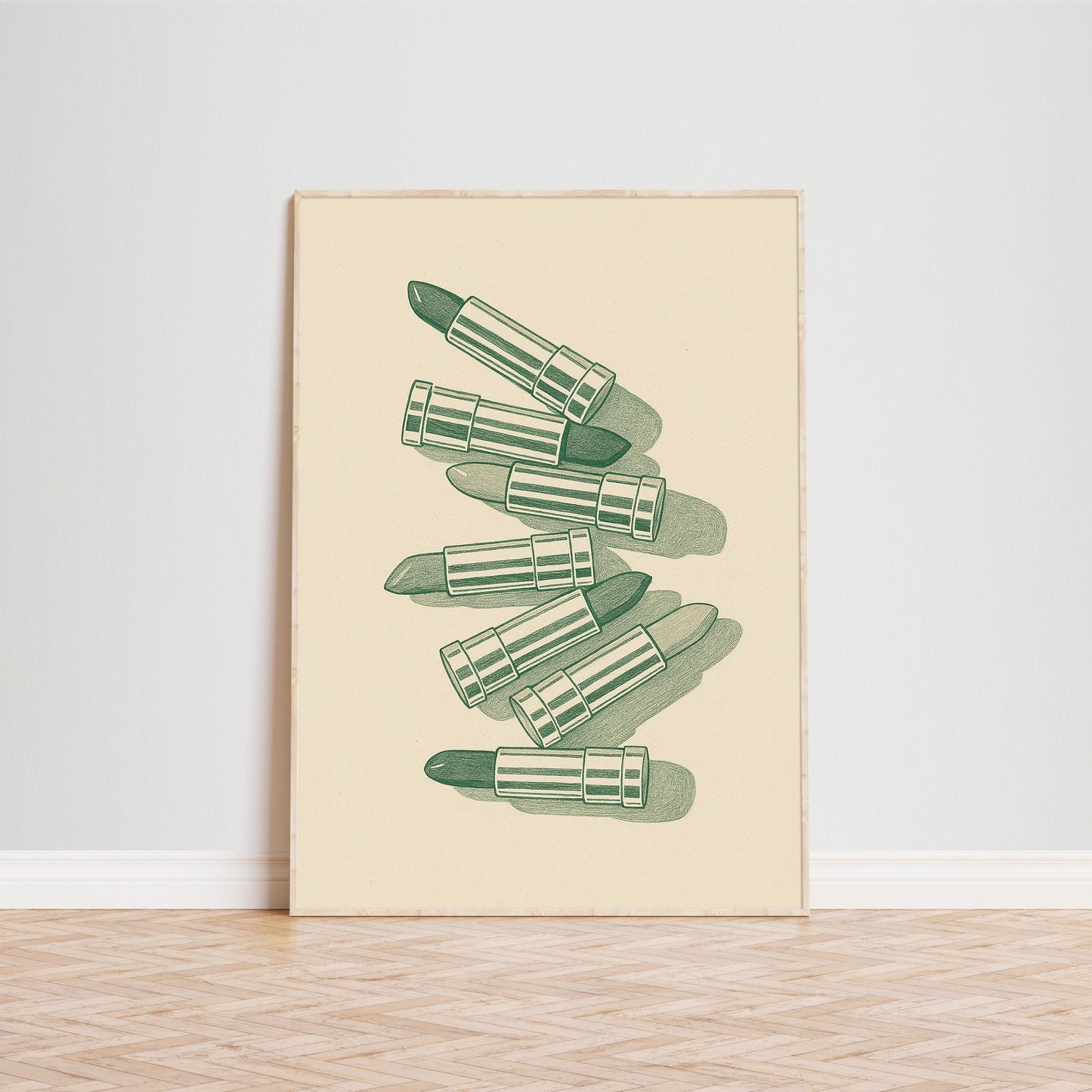 Lipsticks Poster – Minimalist Beauty Line Art Print