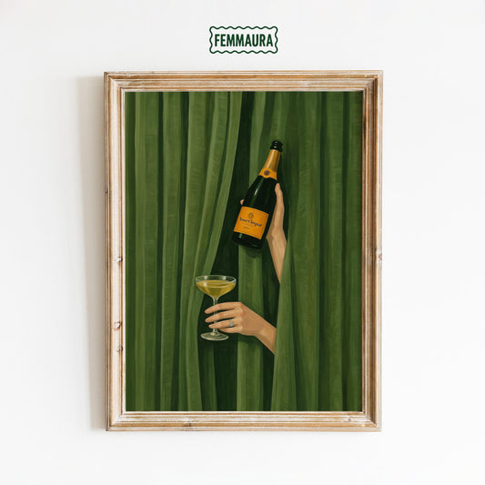 Champagne Wall Art – Luxury Celebration Poster | Elegant Dining Room Artwork