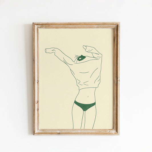 Minimalist Woman Line Art Print – Modern Feminine Poster