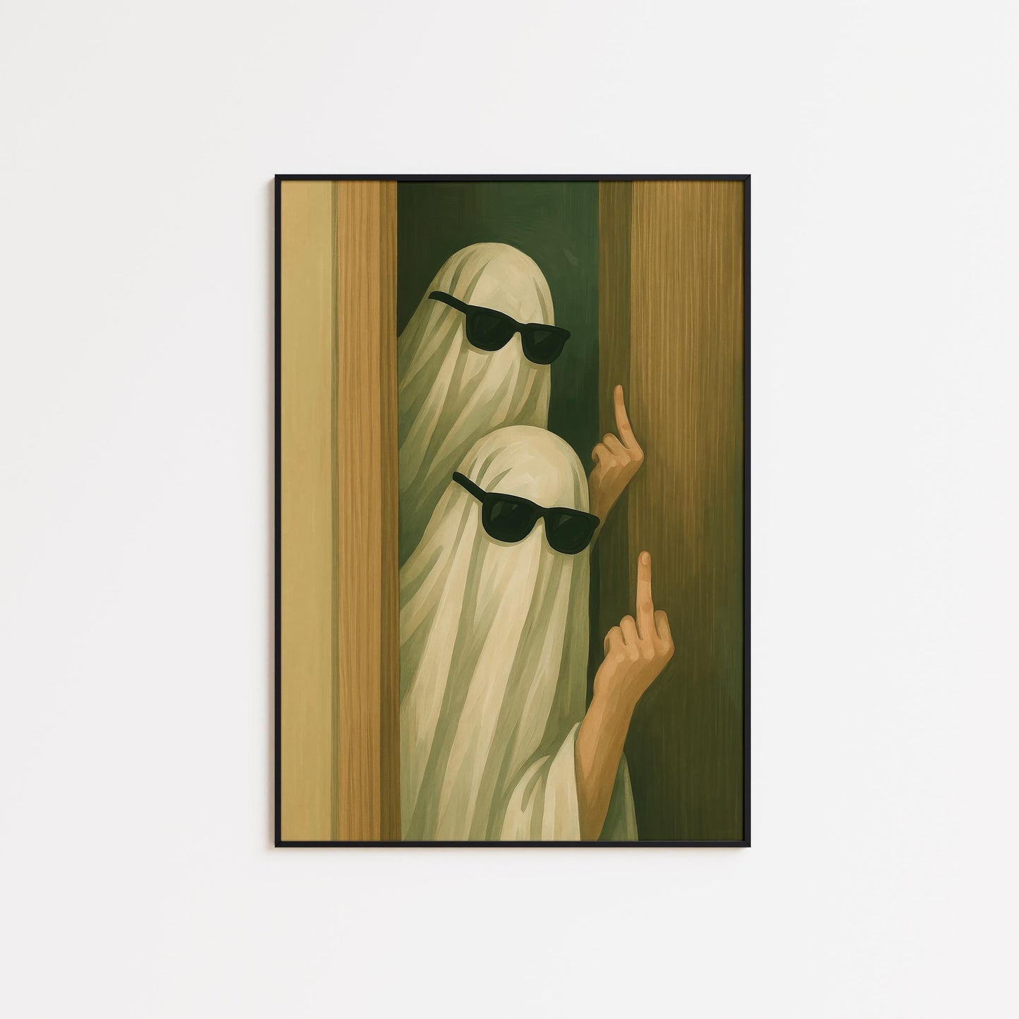 Funny Gothic Wall Art – Rude Ghost Poster With Quirky Spooky Print & Attitude