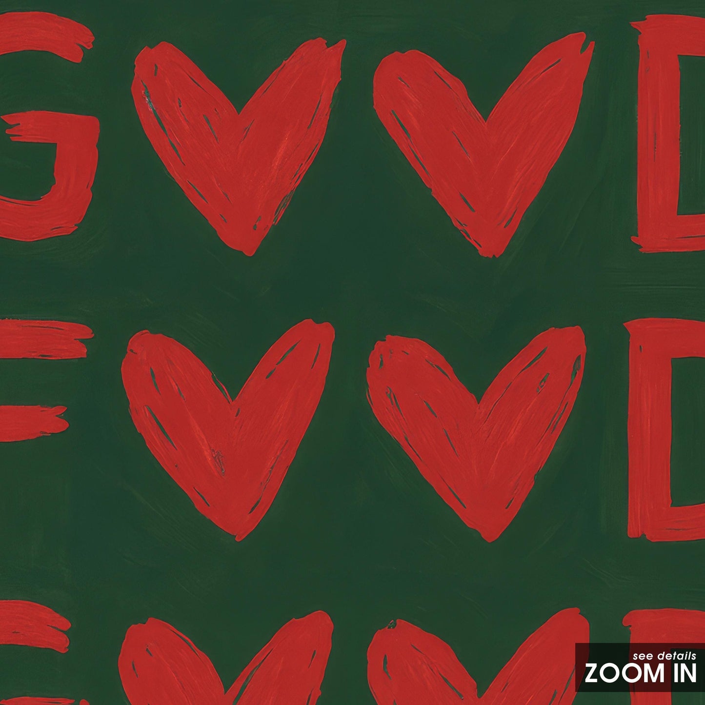 Good Mood Print – Playful Heart Lettering Typography Wall Art With Bold Red Green Design