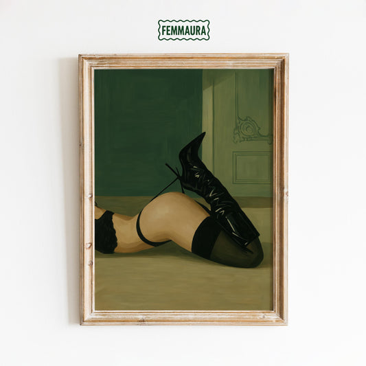 Vintage Lingerie Art Print – Classic Boudoir Wall Art | Sensual Feminine Decor