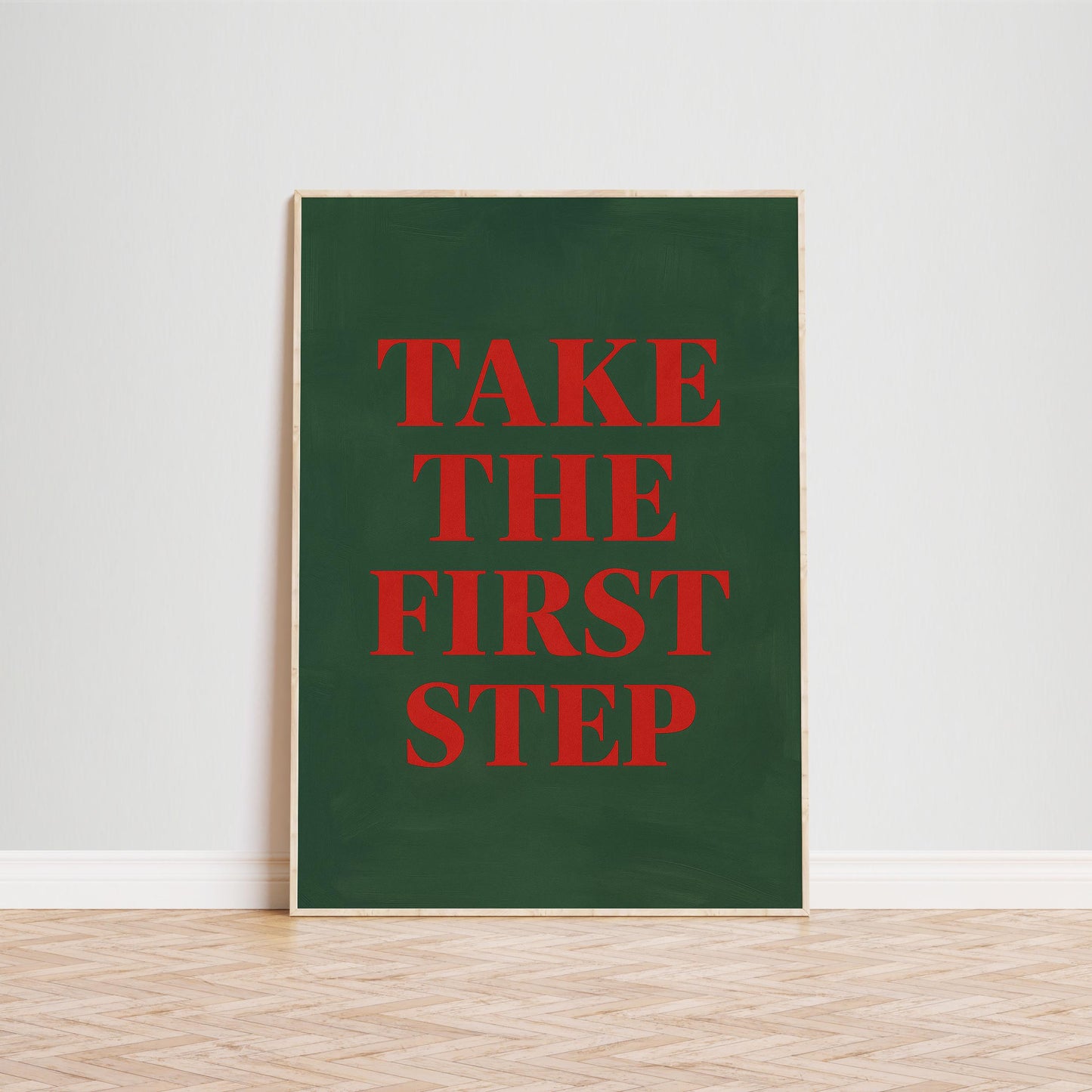 Motivational Minimalist Poster – Take First Step Art | Inspirational Wall Decor