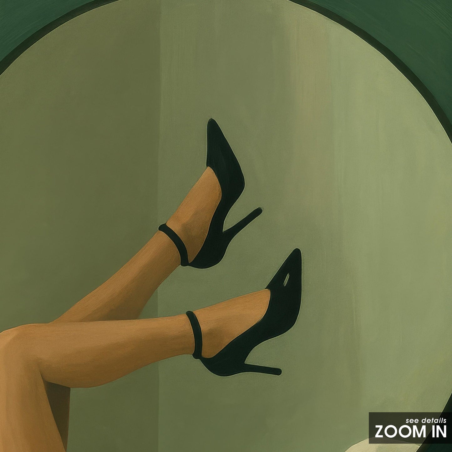 Seductive Wall Art – Mystery Mirror Print With Green Bedroom Poster