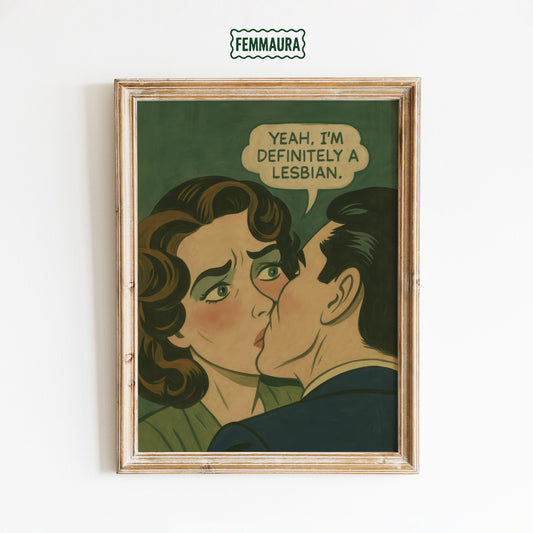 Lesbian Art Print – Vintage Comic Pop Art With Queer Humor & Bold Pride Wall Decor