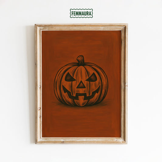 Jack O Lantern Poster – Vintage Halloween Wall Art | Spooky Pumpkin Decor