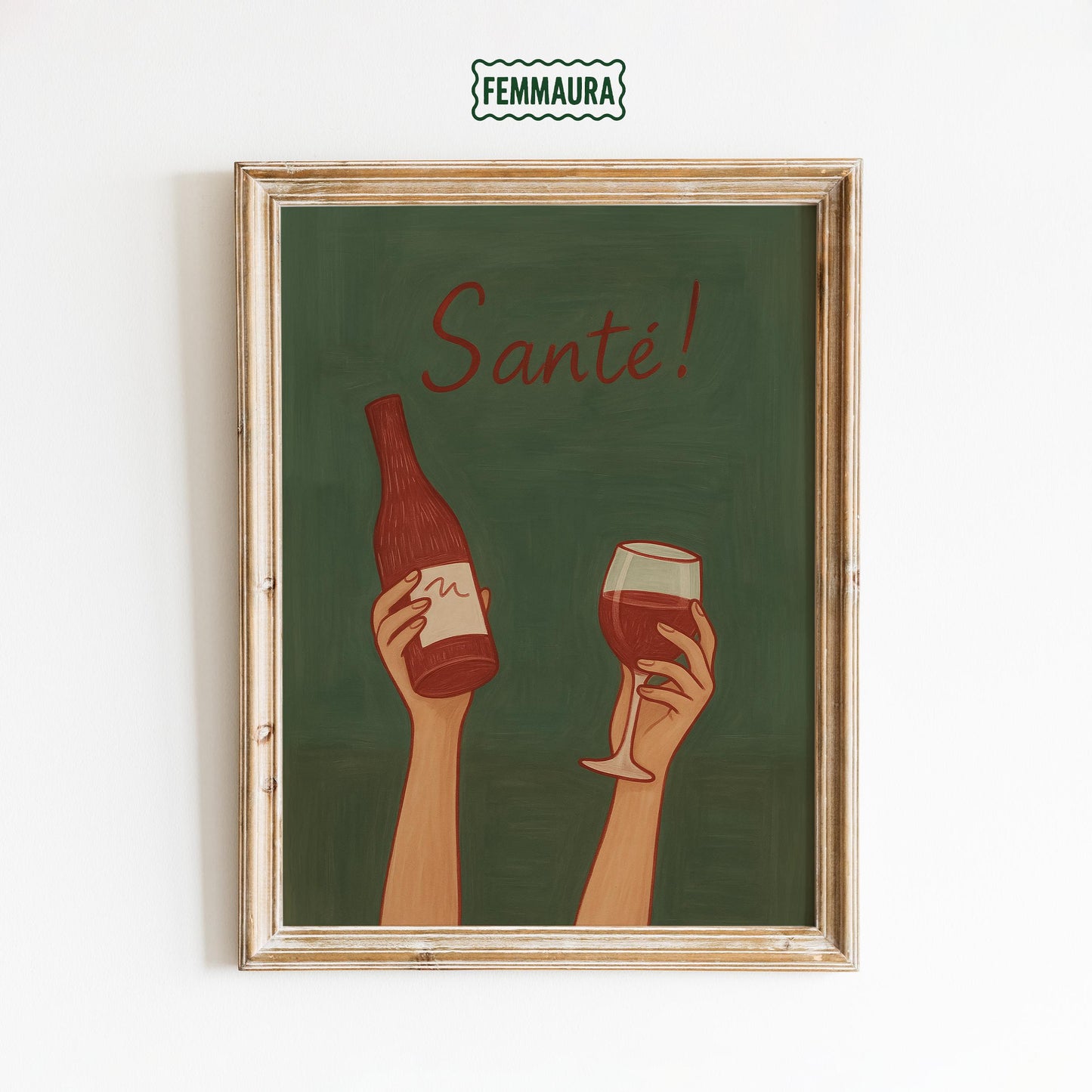 French Wine Poster – Stylish Wine Wall Art | Minimalist Kitchen Decor