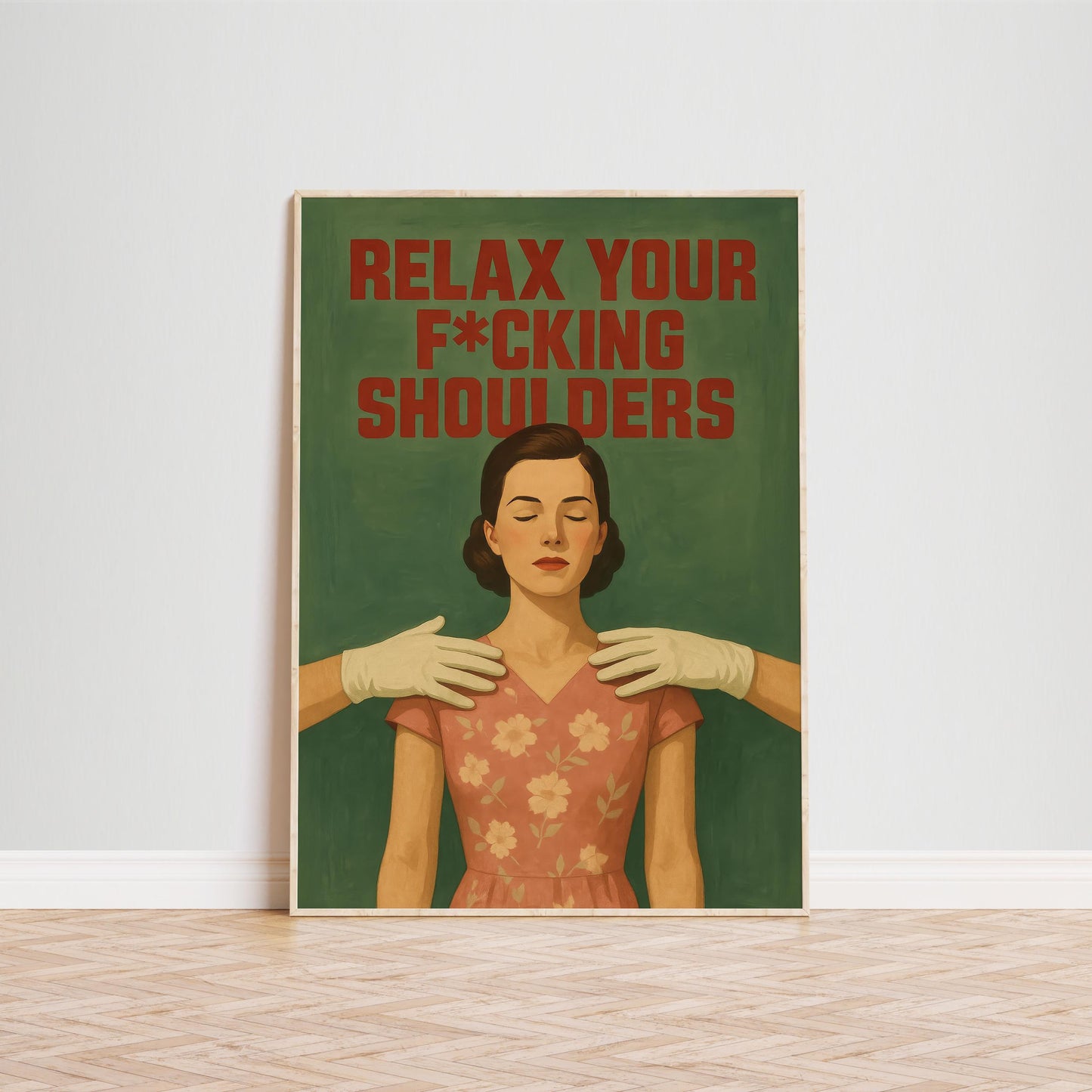 Funny Stress Relief Poster – Retro Wall Art With Bold Quote & Vintage Humor Print
