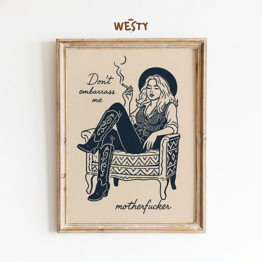 Western Cowgirl Poster – Bold Cowgirl Art With Rebel Wall Decor & Feminine Power