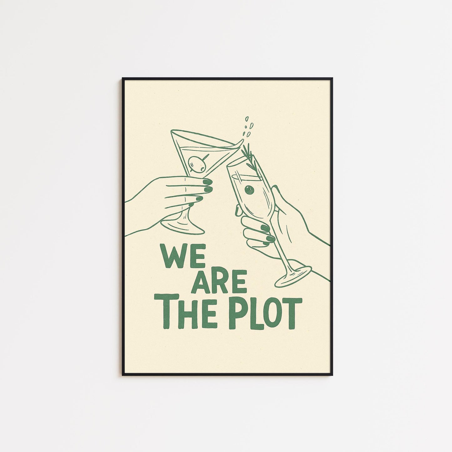 We Are The Plot Poster – Minimal Retro Bar Wall Art