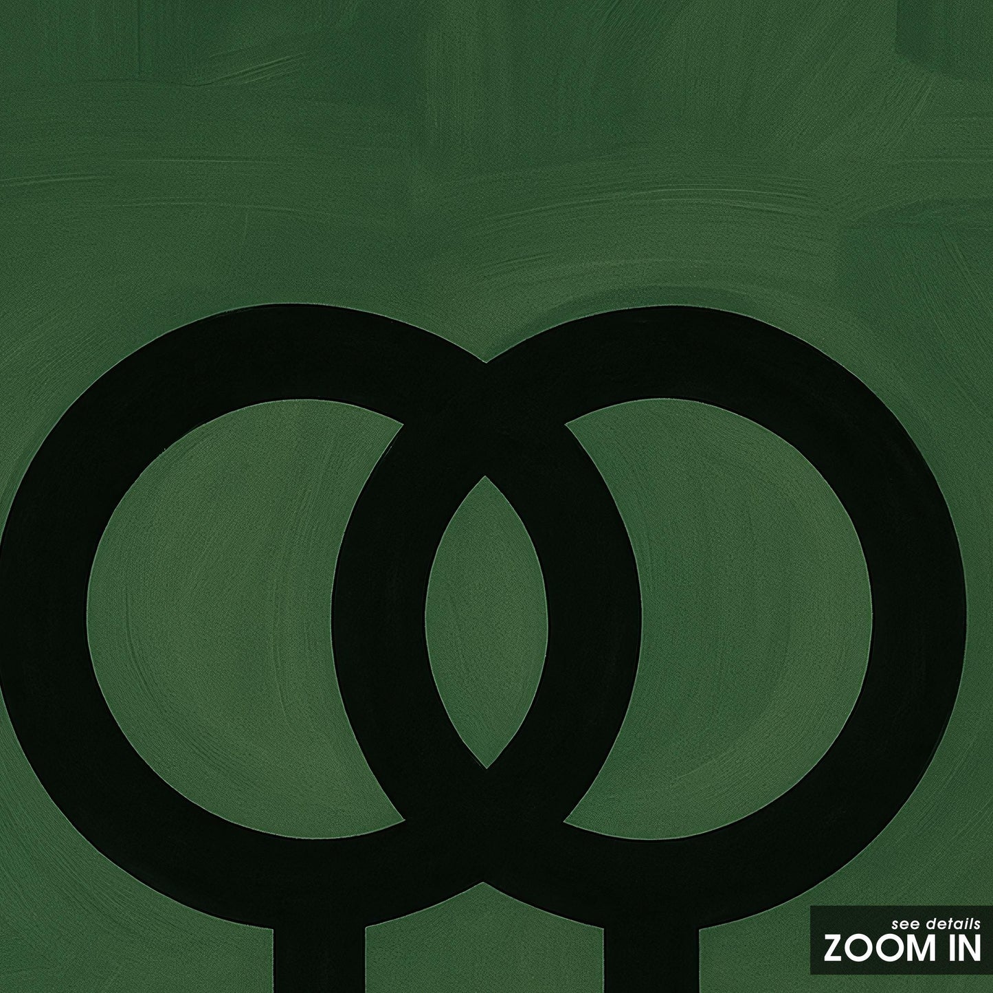 Double Venus Symbol Poster – Minimalist Feminist Wall Art With Moody Green Background
