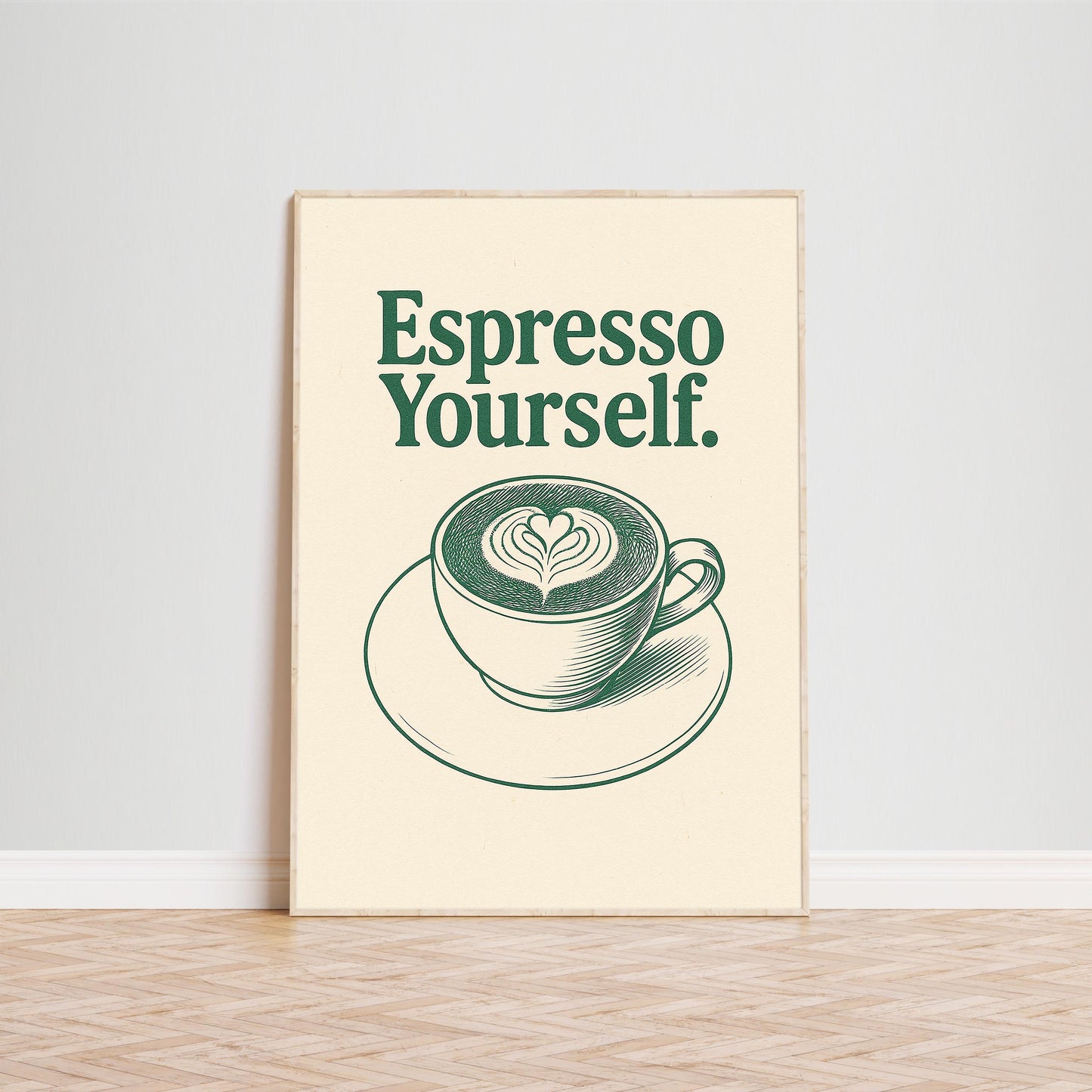 Espresso Yourself Poster – Retro Coffee Quote Wall Art