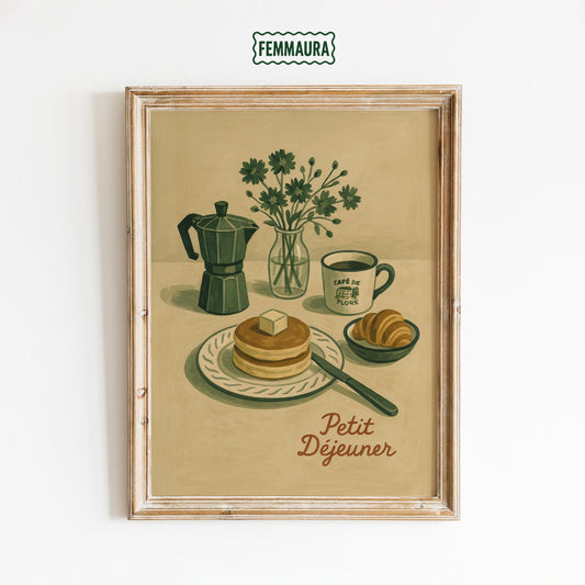 French Breakfast Poster – Parisian Wall Art | Vintage Café de Flore Print