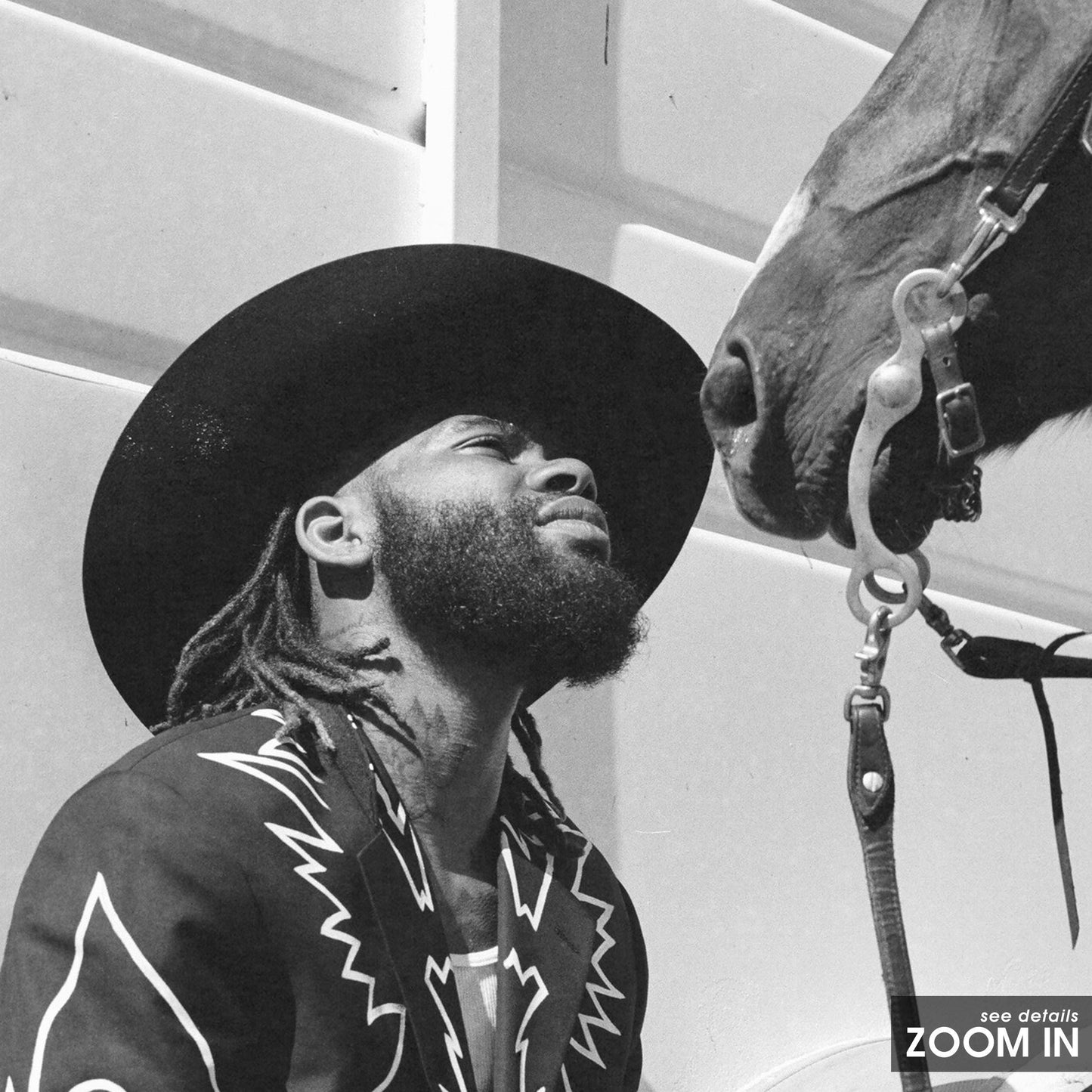 Modern Black Cowboy Poster – Black and White Western Photography Wall Art