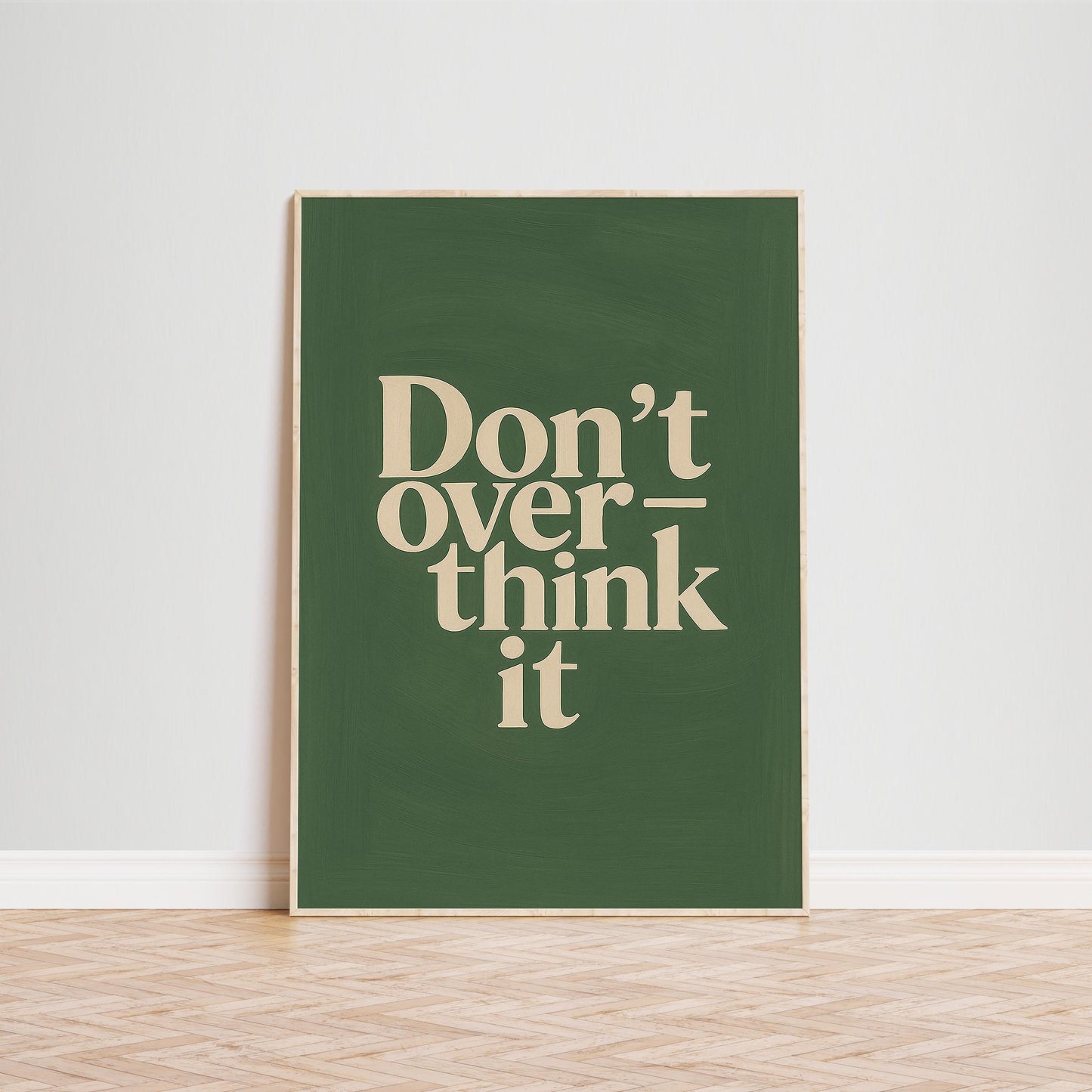 Minimalist Quote Poster – Motivational Wall Art | Retro Typography Print & Green Decor