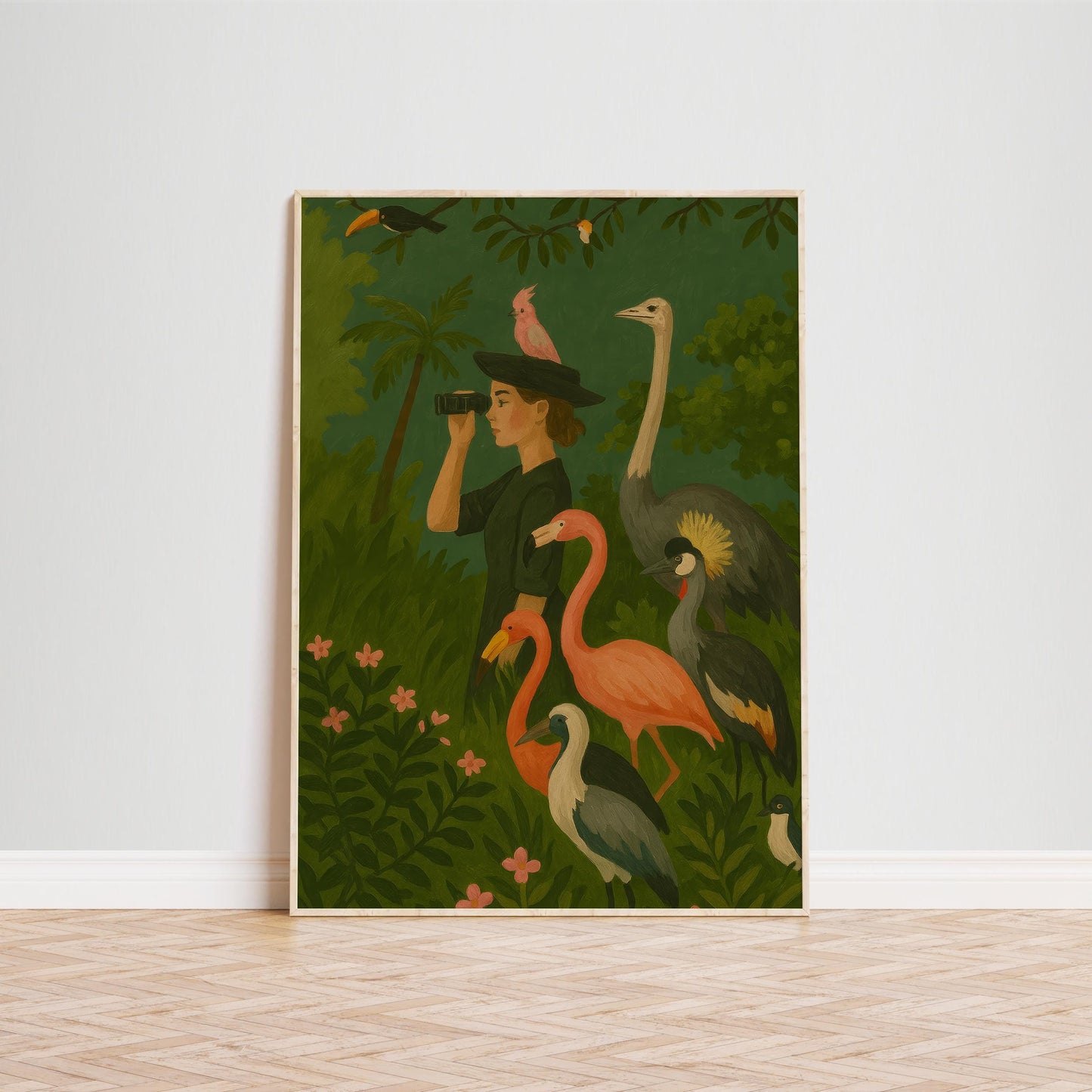 Tropical Bird Art Print – Vibrant Exotic Bird Wall Decor & Jungle Wildlife Poster