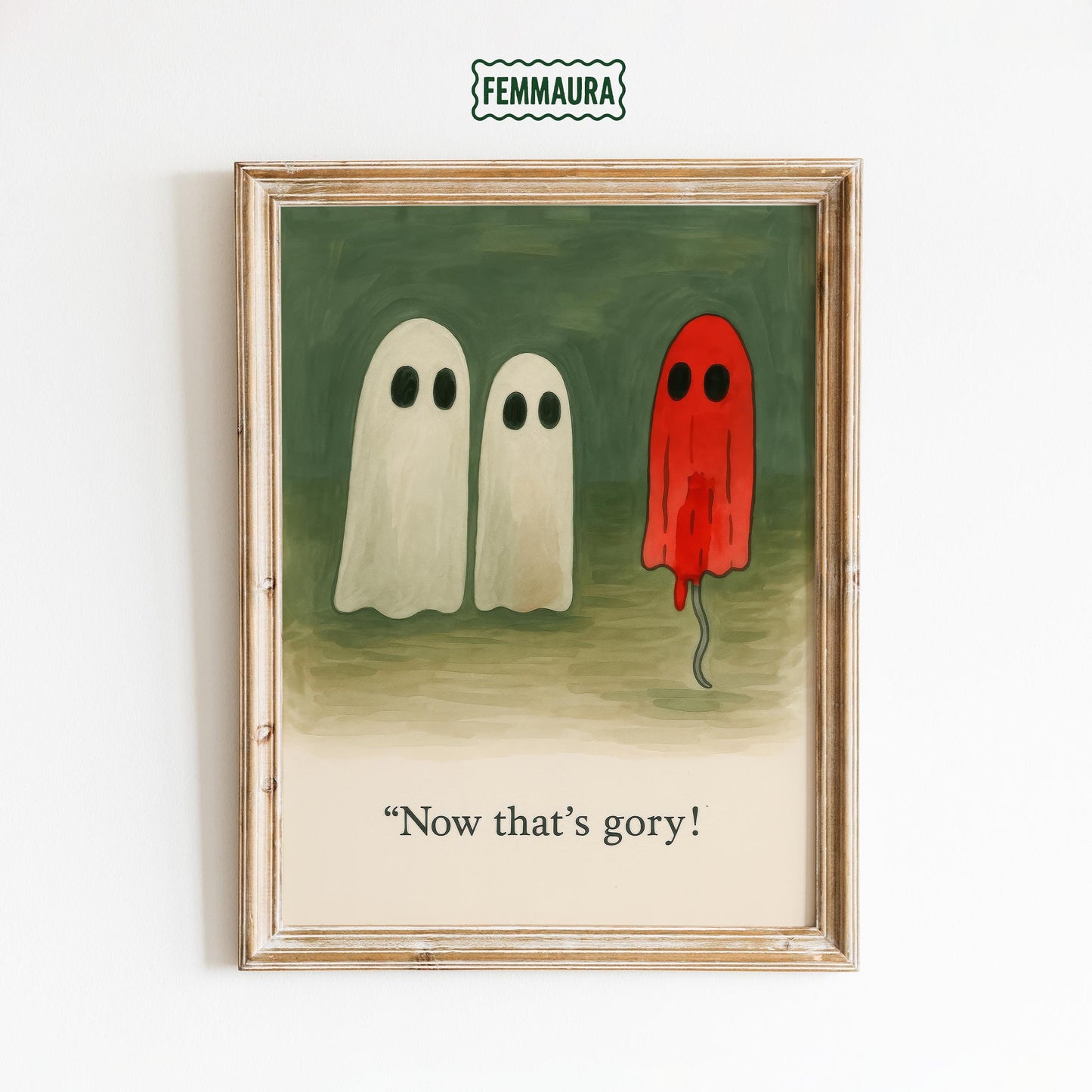 Funny Ghost Poster – Dark Humor Wall Art With Gory Pun And Macabre Humor
