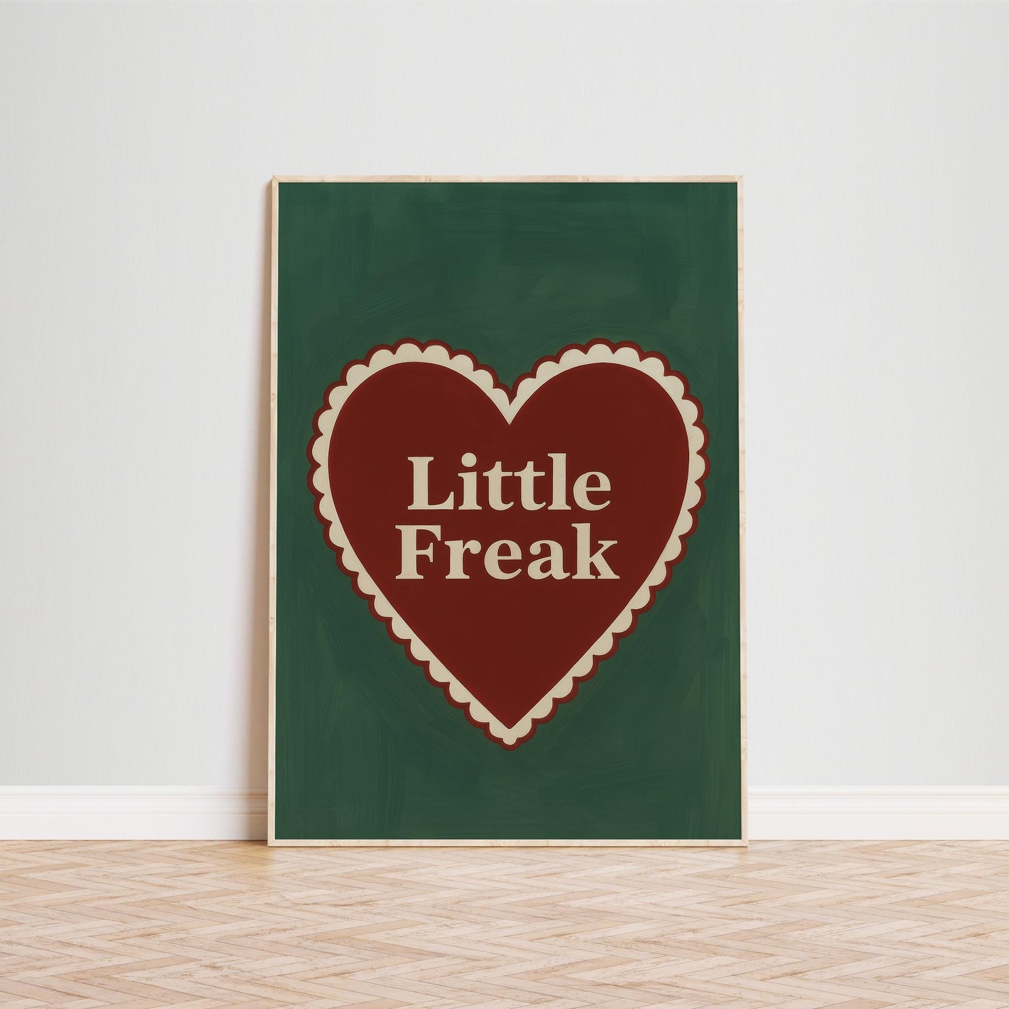 Retro Heart Poster – Vintage Wall Art With Bold Typography Print