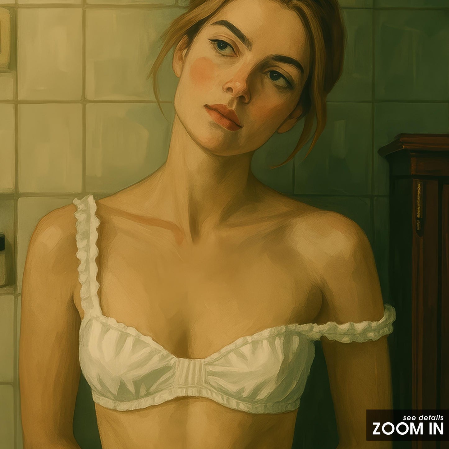 Vintage Cinematic Wall Art – Moody Bathroom Art With Feminine Elegance