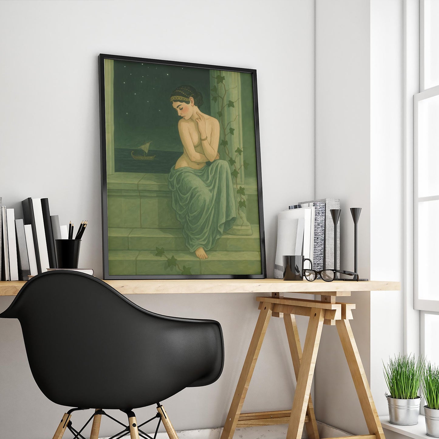 Greek Goddess Art Print – Ancient Myth Inspired Romantic Wall Poster