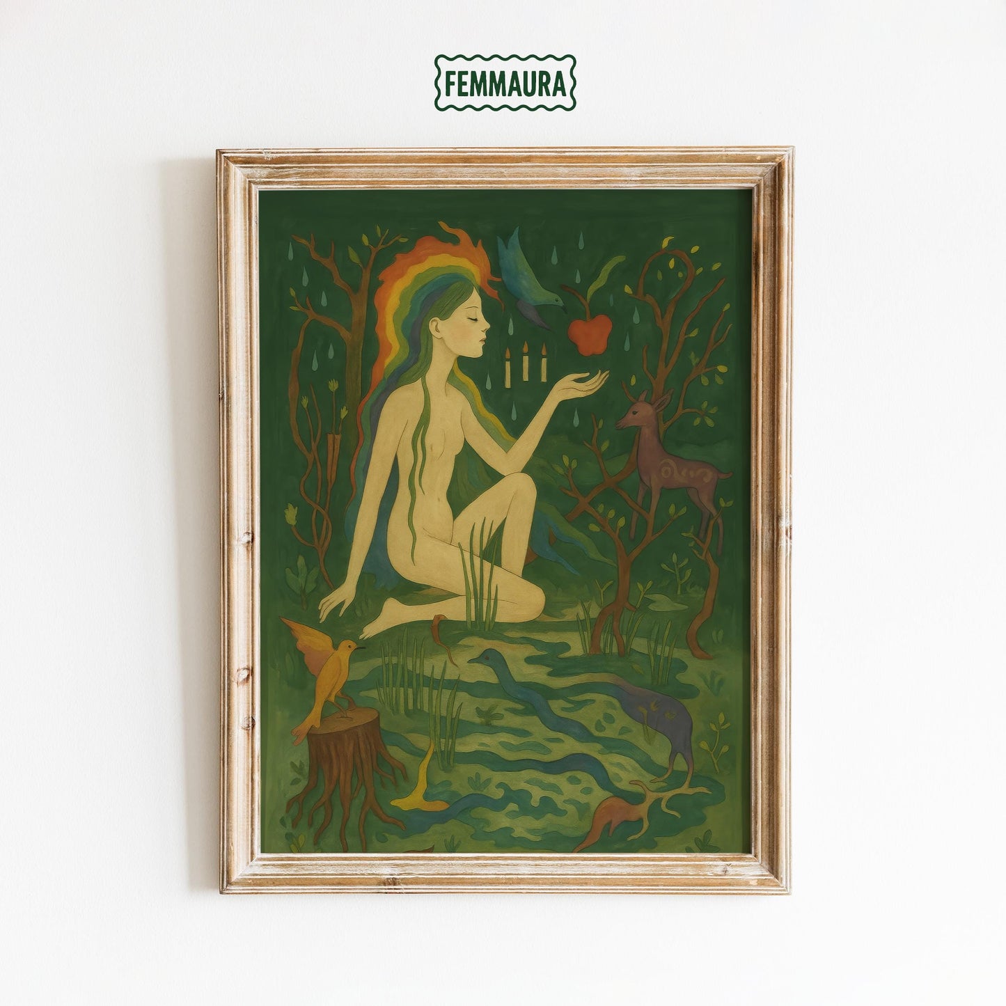 Forest Goddess Poster – Mystical Wall Art With Surreal Feminine Spirit Print