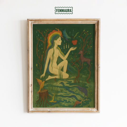 Forest Goddess Poster – Mystical Wall Art With Surreal Feminine Spirit Print