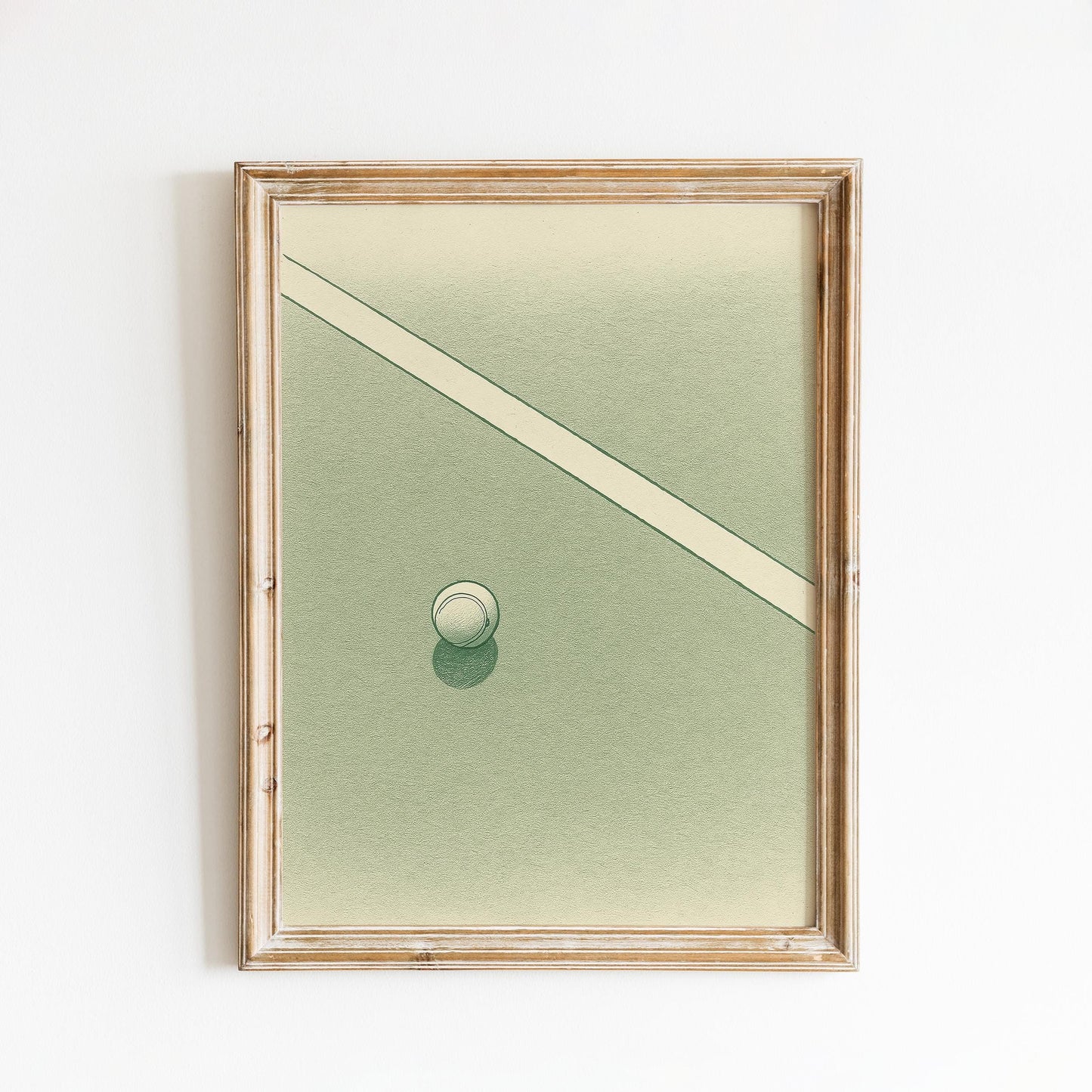 Minimal Tennis Court Poster – Green Modern Wall Art for Sports Lovers