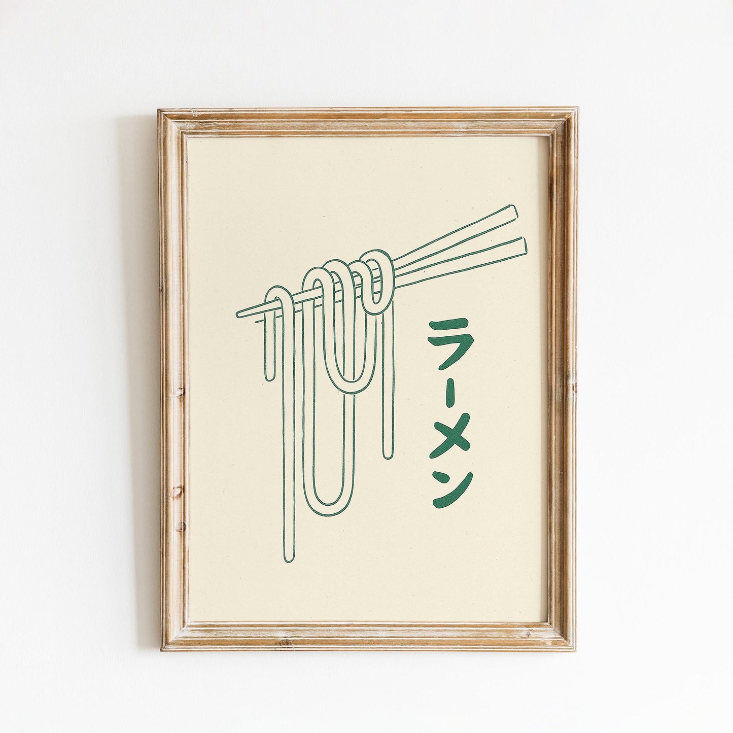 Ramen Line Art Poster – Minimal Japanese Noodle Print, Modern Kitchen Wall Decor