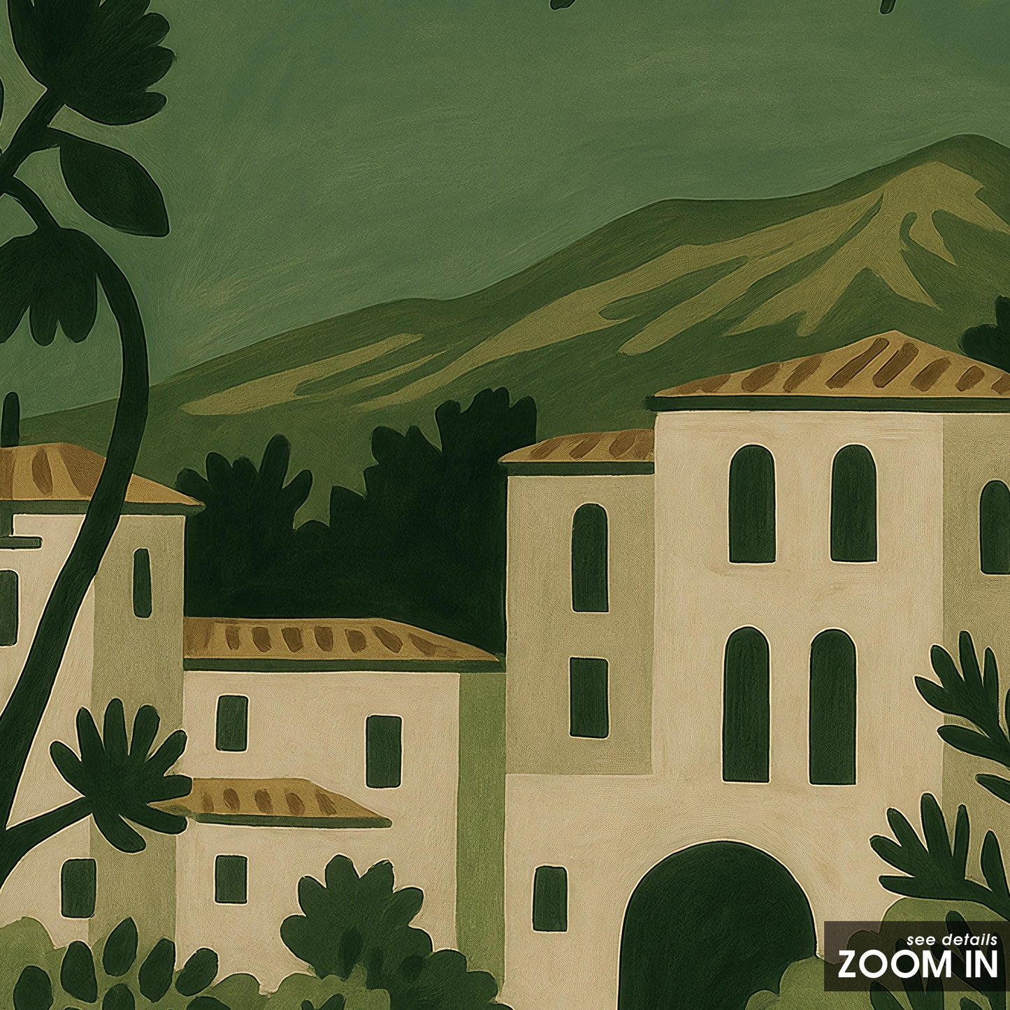 Tuscany Italy Poster – Vintage Mediterranean Wall Art | Olive Green Rustic Print
