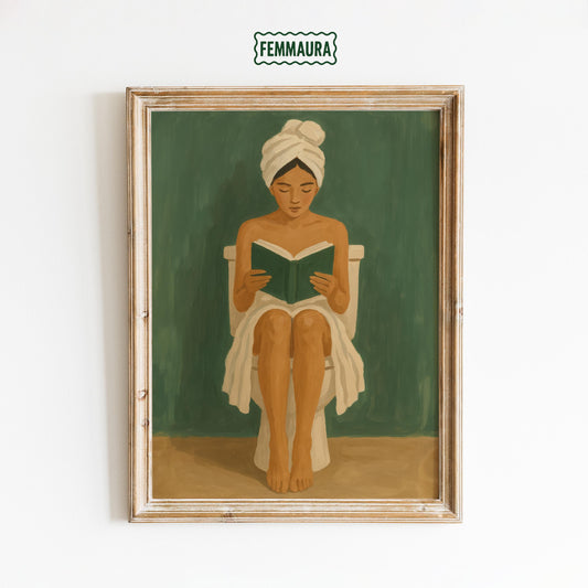 Vintage Bathroom Art – Feminine Bathroom Poster | Cozy Reading Nook Art Print