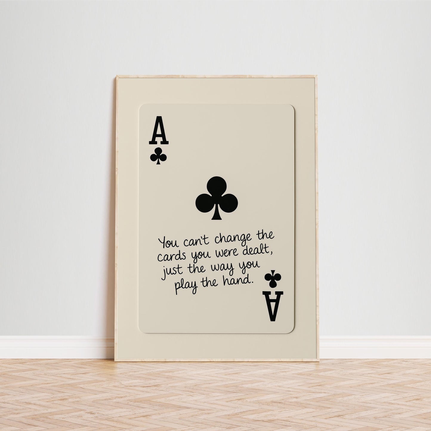 Ace of Clubs Quote Poster – Western Playing Card Wall Art with Life Advice