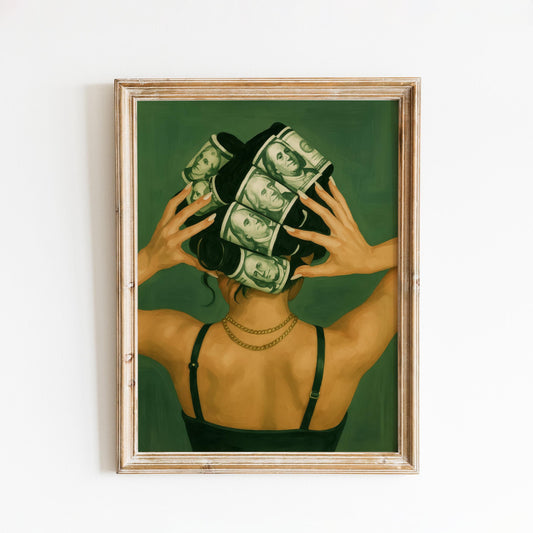 Feminine Power Poster – Bold Money Rollers Art | Green Gold Decor
