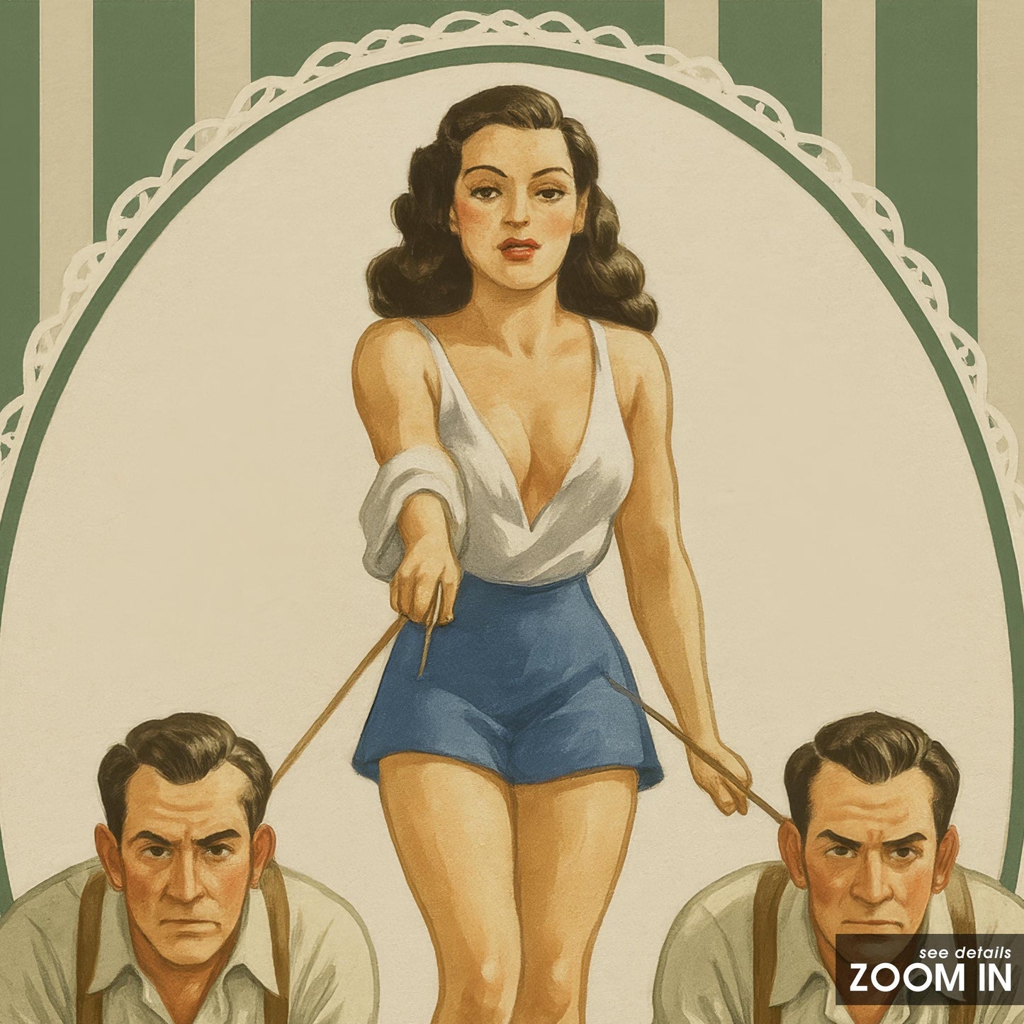 Dominant Femme Wall Art – Retro Pinup Poster With Feminist Humor & Bold Bedroom Decor