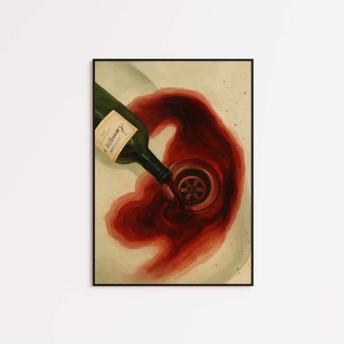 Dark Cinematic Wall Art – Surreal Wine Artwork | Gothic Moody Decor Print