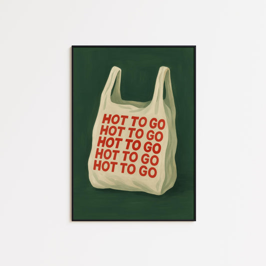 Retro Tote Bag Poster – Bold Pop Art Wall Print With Red Typography