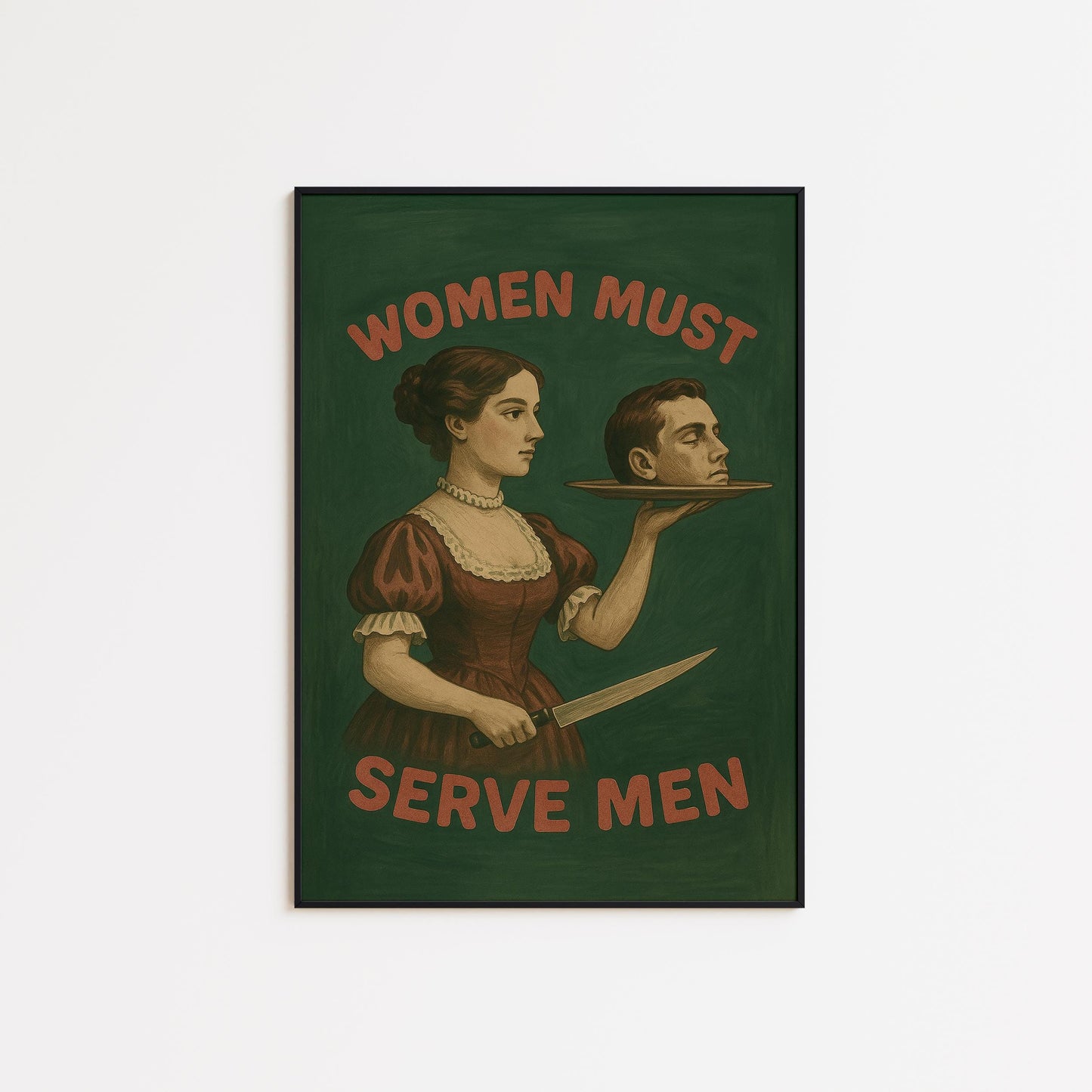 Feminist Dark Humor Poster – Vintage Feminist Art | Bold Satire Print Wall Art