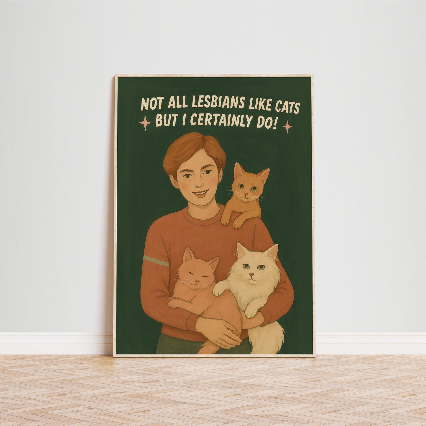 Lesbian Cat Lover Art – Queer Pride Poster With Playful LGBT Humor & Bold Statement