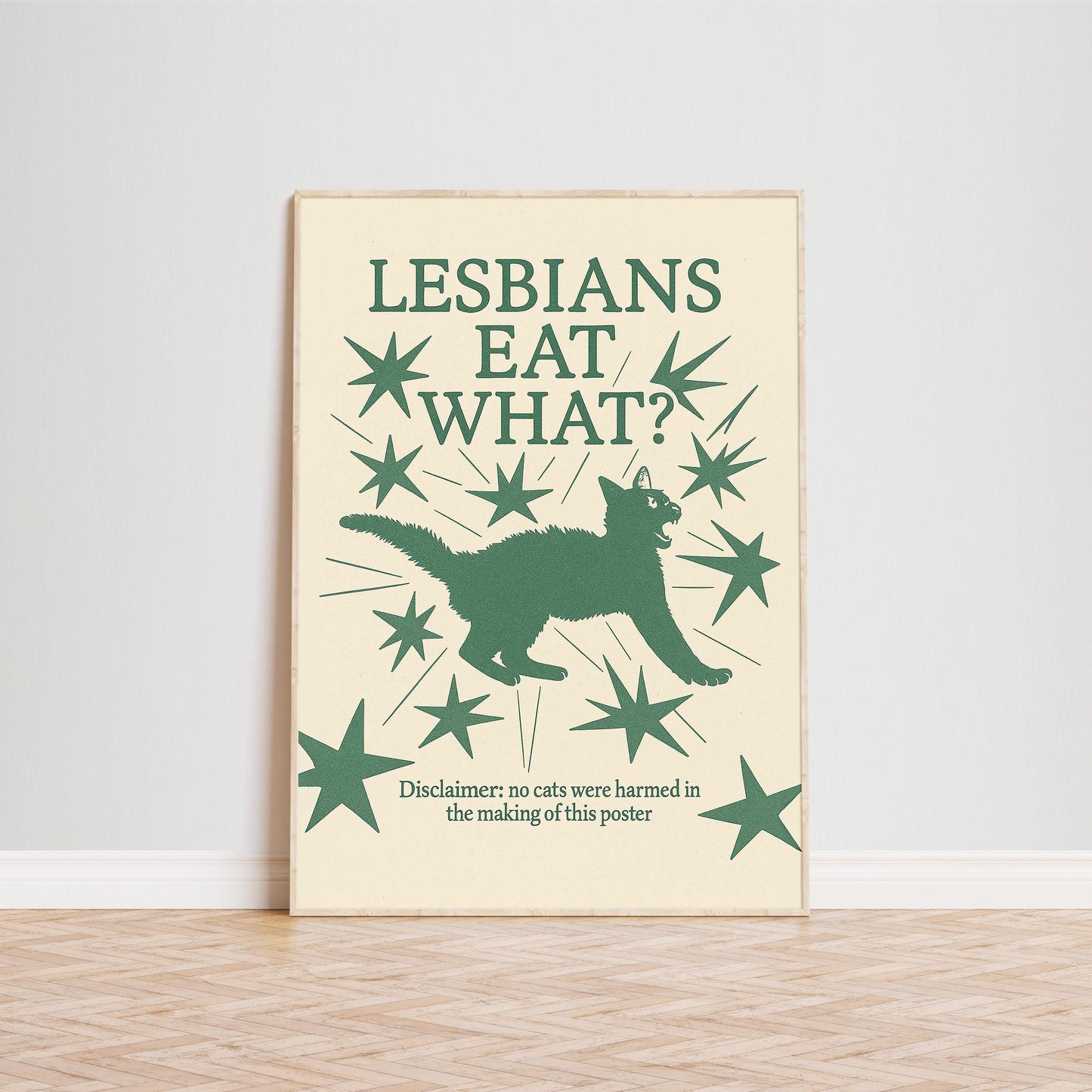 Lesbians Eat What? Poster – Funny Cat Meme Wall Art